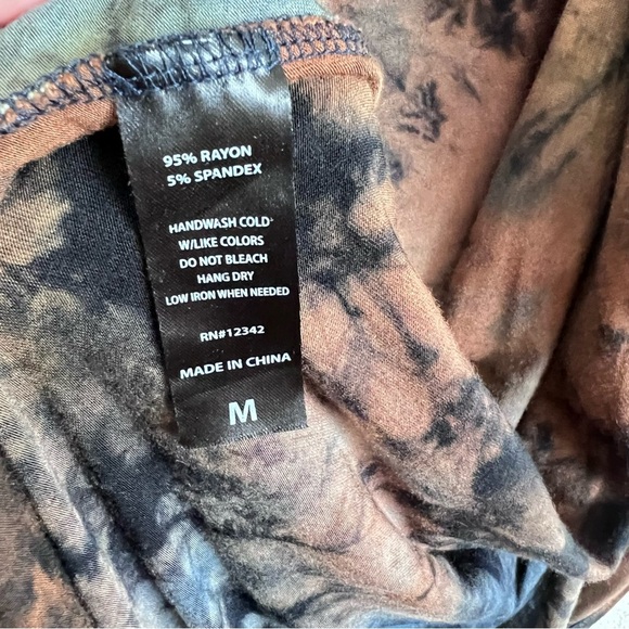 Coin 1804 Draped Cardigan Duster Vest Womens Medium Blue Brown Tie Dye Hoodie - Picture 6 of 13